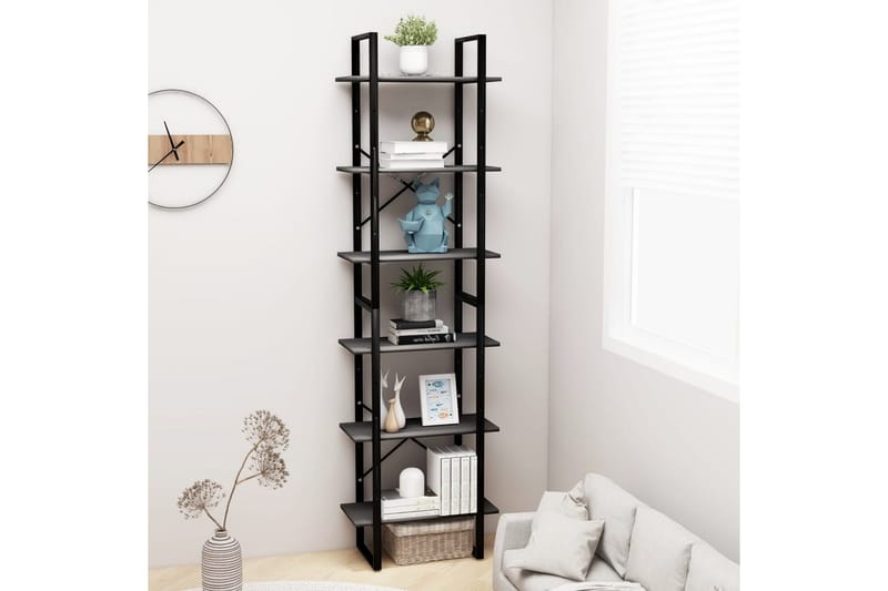 Varastohyllyt 2 kpl harmaa 60x30x210 cm lastulevy - Harmaa - Säilytys - Piensäilytys - Säilytyslaatikko