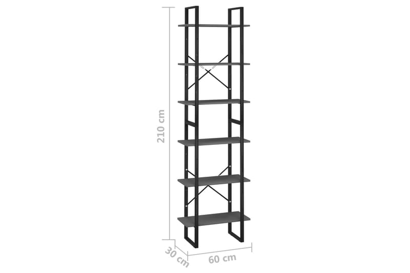 Varastohyllyt 2 kpl harmaa 60x30x210 cm lastulevy - Harmaa - Säilytys - Piensäilytys - Säilytyslaatikko