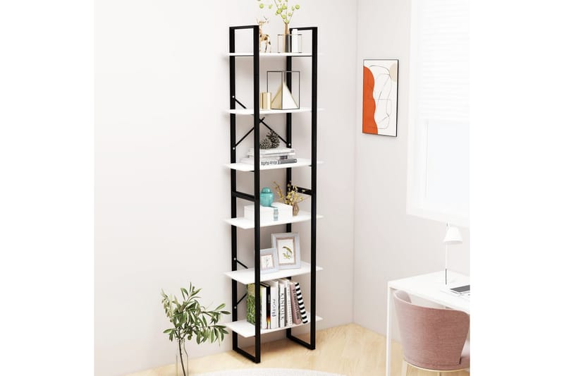 Varastohyllyt 2 kpl valkoinen 60x30x210 cm lastulevy - Valkoinen - Säilytys - Piensäilytys - Säilytyslaatikko