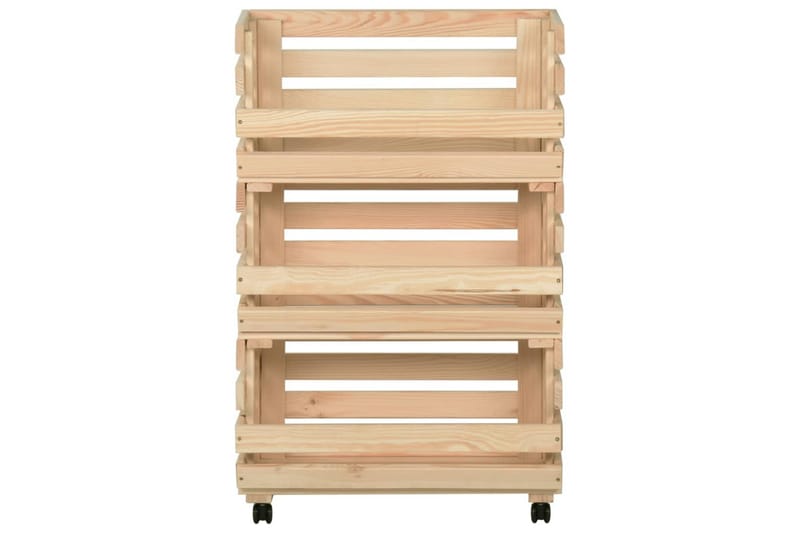 Vihanneskärry 37x30x80 cm täysi mänty - Ruskea - Säilytys - Piensäilytys - Säilytyslaatikko