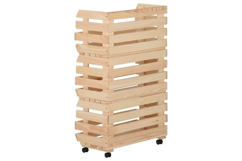 Vihanneskärry 37x30x80 cm täysi mänty - Ruskea - Säilytys - Piensäilytys - Säilytyslaatikko