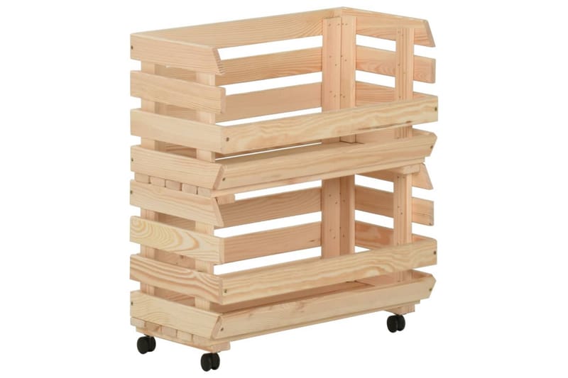 Vihanneskärry 37x30x80 cm täysi mänty - Ruskea - Säilytys - Piensäilytys - Säilytyslaatikko