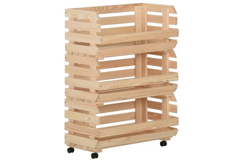 Vihanneskärry 57x30x80 cm täysi mänty - Ruskea - Säilytys - Piensäilytys - Säilytyslaatikko