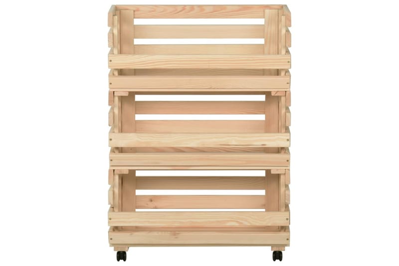 Vihanneskärry 57x30x80 cm täysi mänty - Ruskea - Säilytys - Piensäilytys - Säilytyslaatikko