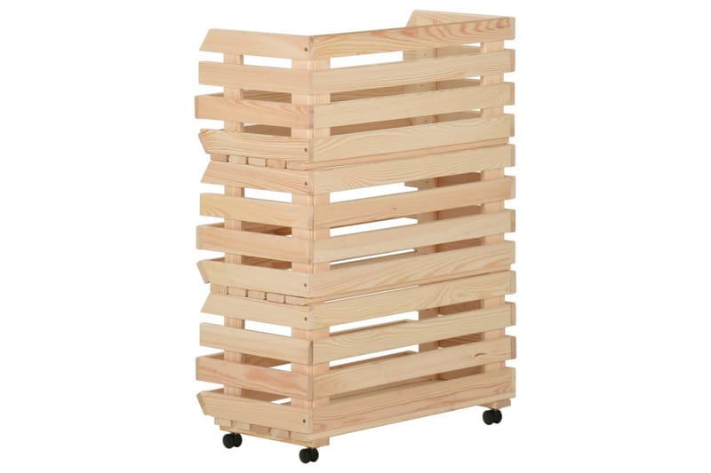 Vihanneskärry 57x30x80 cm täysi mänty - Ruskea - Säilytys - Piensäilytys - Säilytyslaatikko