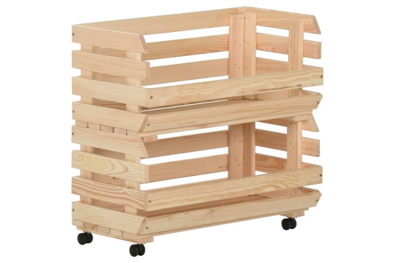 Vihanneskärry 57x30x80 cm täysi mänty - Ruskea - Säilytys - Piensäilytys - Säilytyslaatikko
