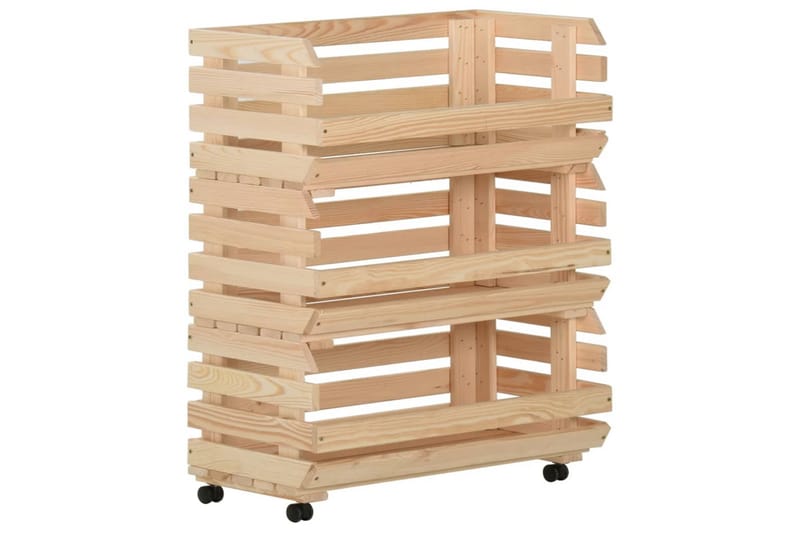 Vihanneskärry 77x30x80 cm täysi mänty - Ruskea - Säilytys - Piensäilytys - Säilytyslaatikko