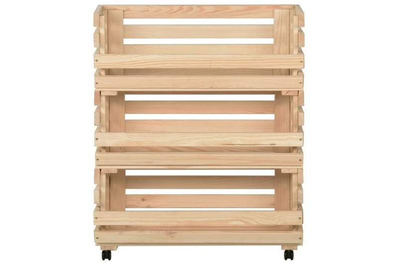Vihanneskärry 77x30x80 cm täysi mänty - Ruskea - Säilytys - Piensäilytys - Säilytyslaatikko