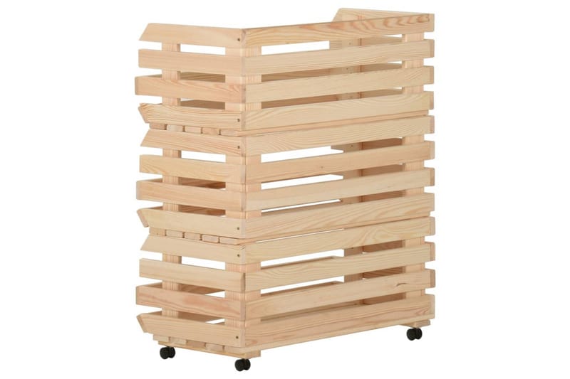 Vihanneskärry 77x30x80 cm täysi mänty - Ruskea - Säilytys - Piensäilytys - Säilytyslaatikko