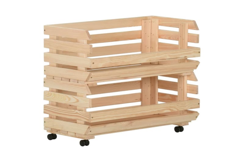 Vihanneskärry 77x30x80 cm täysi mänty - Ruskea - Säilytys - Piensäilytys - Säilytyslaatikko