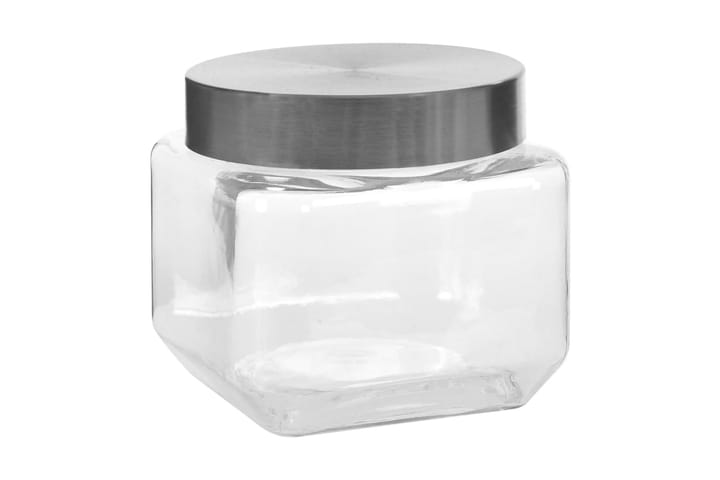 Säilytyspurkit hopeisella kannella 6 kpl 800 ml - Läpinäkyvä - Piensäilytys - Purkit