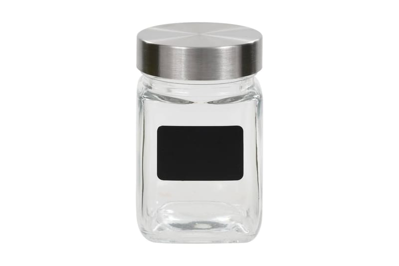 Säilytyspurkit tarroilla 12 kpl 300 ml - Läpinäkyvä - Säilytys - Piensäilytys