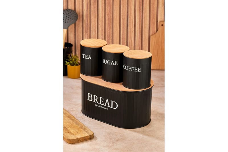 Elven Säilytysrasia 15 cm 4-pack - Musta - Säilytys - Piensäilytys - Säilytyspurkki - Säilytysrasia