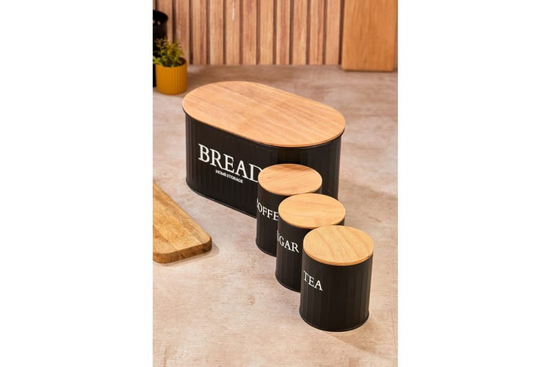 Elven Säilytysrasia 15 cm 4-pack - Musta - Säilytys - Piensäilytys - Säilytyspurkki - Säilytysrasia