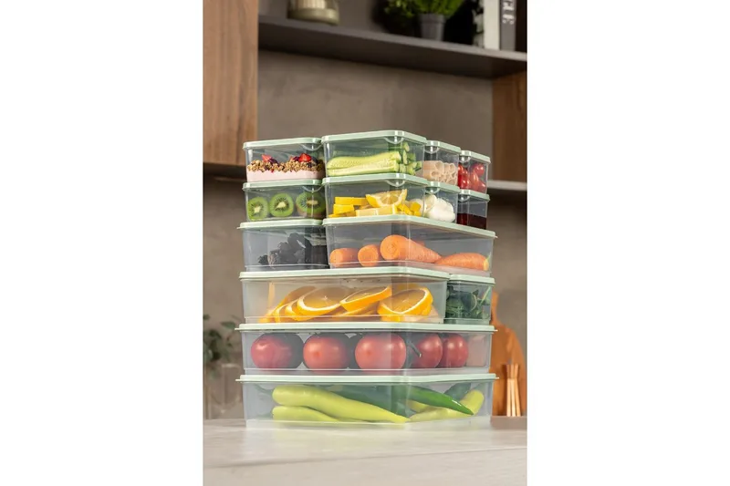 Säilytyslaatikko (18 kappaletta) Soyam 18 Minttu - Mintunvihreä - Säilytys - Piensäilytys - Säilytyspurkki - Säilytysrasia