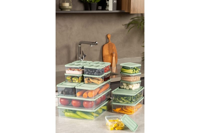 Säilytyslaatikko (18 kappaletta) Soyam 18 Minttu - Mintunvihreä - Säilytys - Piensäilytys - Säilytyspurkki - Säilytysrasia