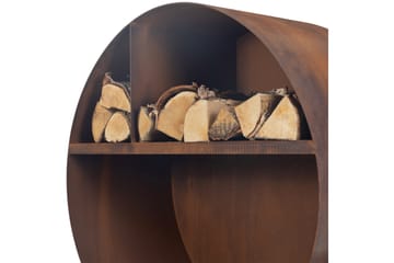 Polttopuuteline 3mm corten-teräs 75x78 cm Ruskea - Lyfco - Säilytys - Piensäilytys - Säilytysteline - Halkoteline