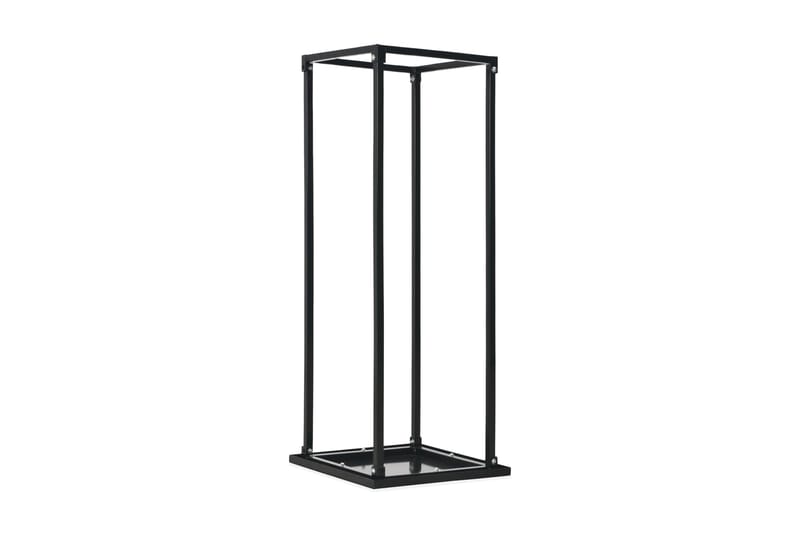 Polttopuuteline alustalla musta 37x37x113 cm teräs - Musta - Säilytys - Piensäilytys - Säilytysteline - Halkoteline