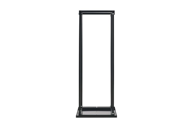 Polttopuuteline alustalla musta 37x37x113 cm teräs - Musta - Säilytys - Piensäilytys - Säilytysteline - Halkoteline