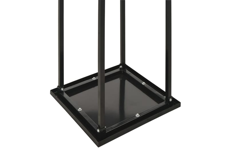 Polttopuuteline alustalla musta 37x37x113 cm teräs - Musta - Säilytys - Piensäilytys - Säilytysteline - Halkoteline