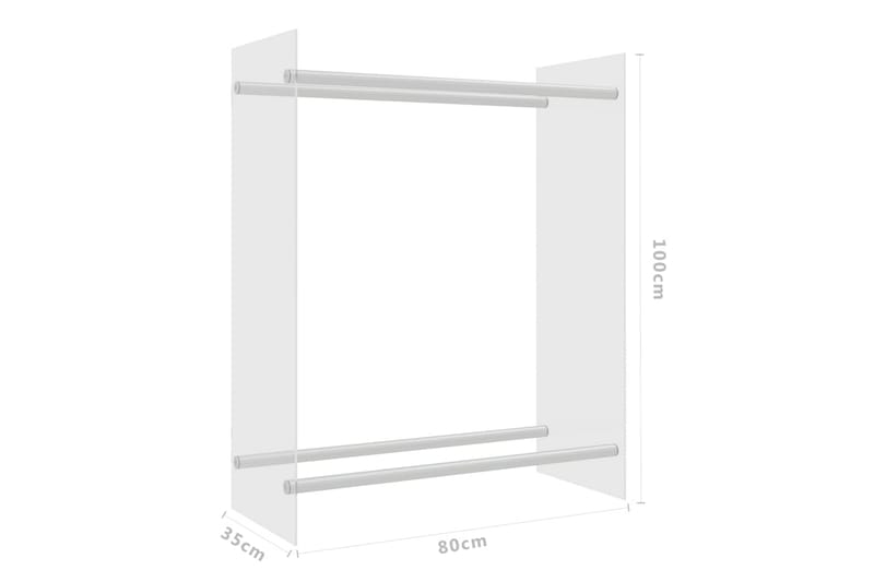 Polttopuuteline läpikuultava 80x35x100 cm karkaistu lasi - Säilytys - Piensäilytys - Säilytysteline - Halkoteline