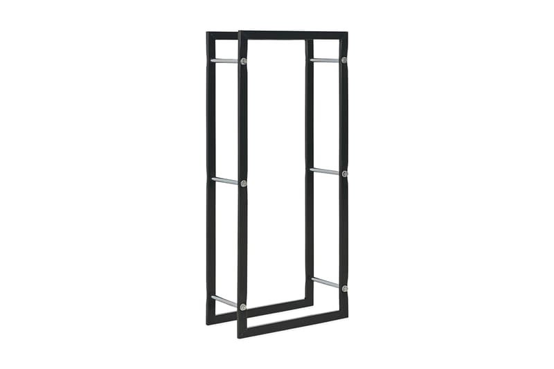 Polttopuuteline musta 44x20x100 cm teräs - Musta - Säilytys - Piensäilytys - Säilytysteline - Halkoteline