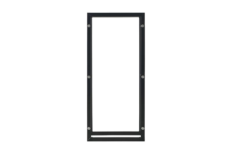 Polttopuuteline musta 44x20x100 cm teräs - Musta - Säilytys - Piensäilytys - Säilytysteline - Halkoteline