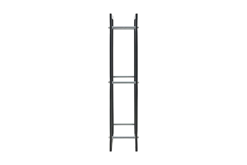 Polttopuuteline musta 44x20x100 cm teräs - Musta - Säilytys - Piensäilytys - Säilytysteline - Halkoteline