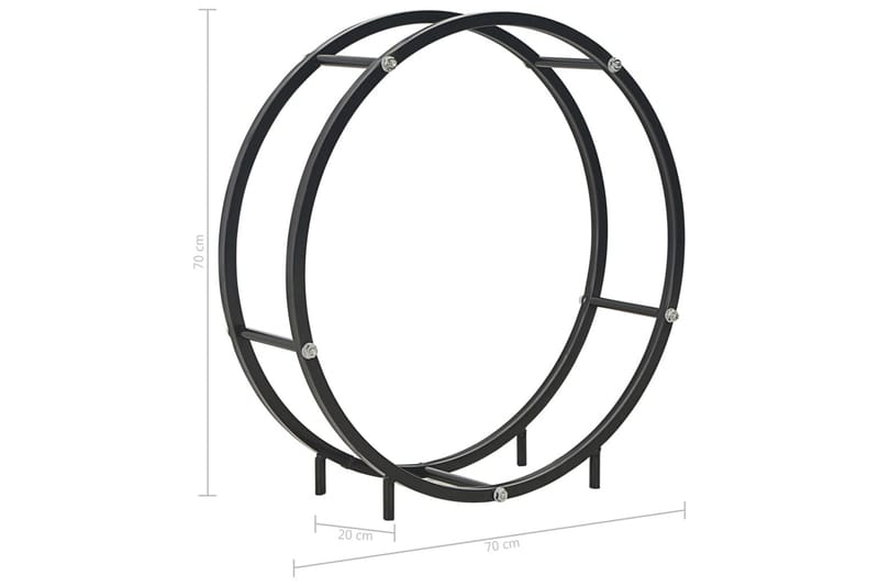 Polttopuuteline musta 70x20x70 cm teräs - Musta - Säilytys - Piensäilytys - Säilytysteline - Halkoteline