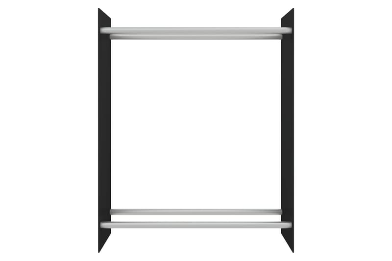 Polttopuuteline musta 80x35x100 cm karkaistu lasi - Säilytys - Piensäilytys - Säilytysteline - Halkoteline