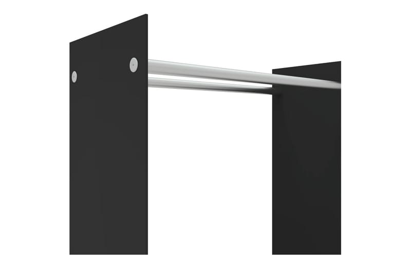 Polttopuuteline musta 80x35x100 cm karkaistu lasi - Säilytys - Piensäilytys - Säilytysteline - Halkoteline