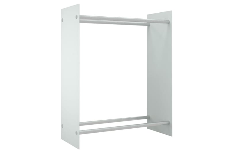Polttopuuteline valkoinen 80x35x100 cm karkaistu lasi - Säilytys - Piensäilytys - Säilytysteline - Halkoteline