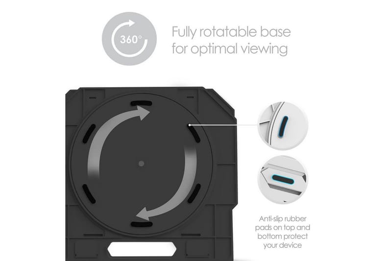 Kannettavan tietokoneen jalusta Desire2 2-in-1 360 Käännettävä Musta - Musta - Säilytys - Piensäilytys - Säilytysteline - Kannettavan tietokoneen teline