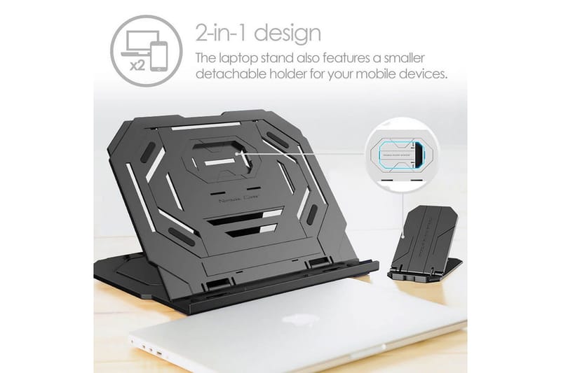 Kannettavan tietokoneen jalusta Desire2 2-in-1 360 Käännettävä Musta - Musta - Säilytys - Piensäilytys - Säilytysteline - Kannettavan tietokoneen teline