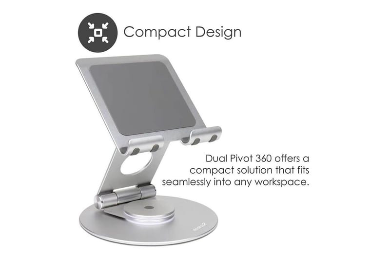 Kannettavan tietokoneen jalusta Desire2 Dual Pivot 360 - Hopea - Säilytys - Piensäilytys - Säilytysteline - Kannettavan tietokoneen teline