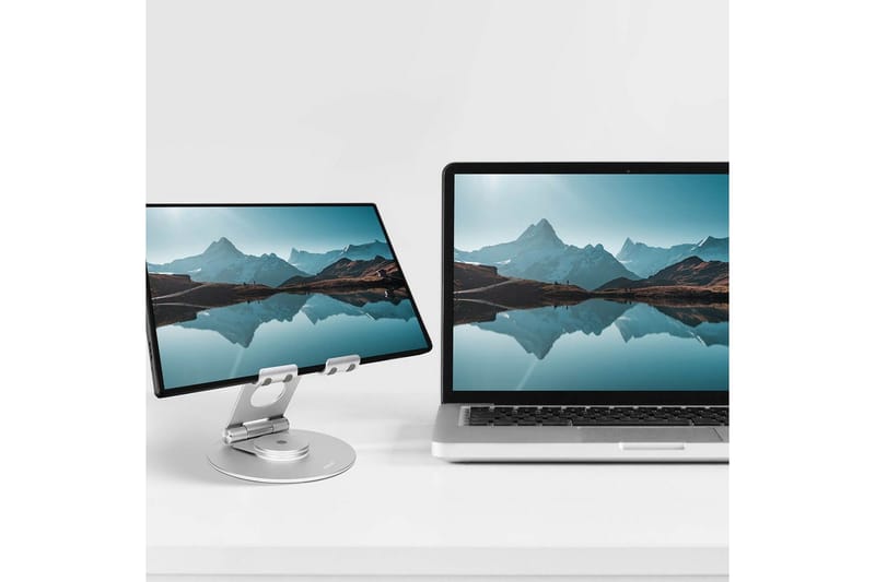 Kannettavan tietokoneen jalusta Desire2 Dual Pivot 360 - Hopea - Säilytys - Piensäilytys - Säilytysteline - Kannettavan tietokoneen teline