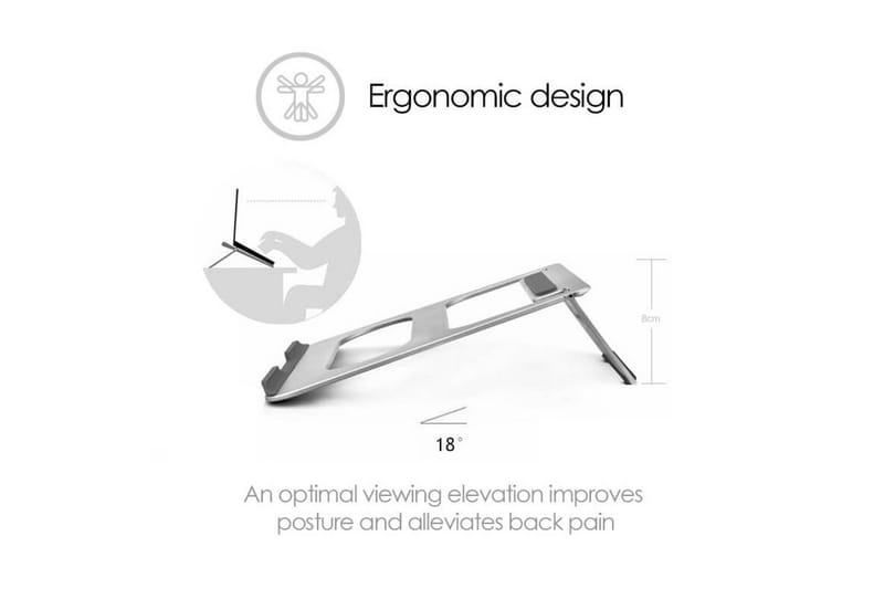 Kannettavan tietokoneen jalusta Desire2 Kannettava Hopea - Hopea - Säilytys - Piensäilytys - Säilytysteline - Kannettavan tietokoneen teline