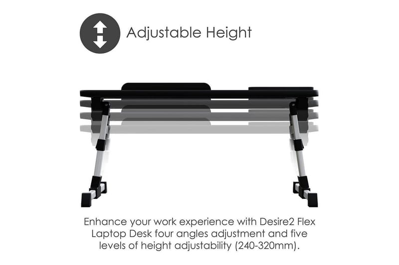 Kannettavan tietokoneen jalusta Desire2 Säädettävä - Musta - Säilytys - Piensäilytys - Säilytysteline - Kannettavan tietokoneen teline
