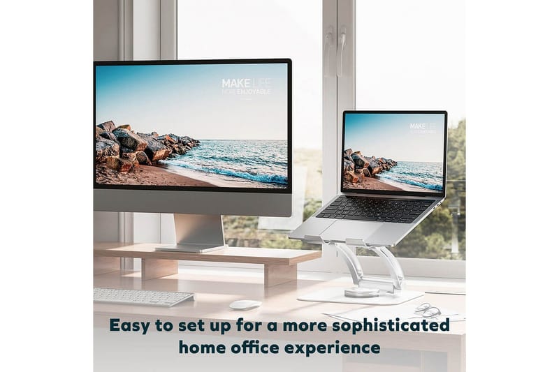 Kannettavan tietokoneen jalusta Desire2 Supreme Dual Pivot Plus Hopea - Hopea - Säilytys - Piensäilytys - Säilytysteline - Kannettavan tietokoneen teline