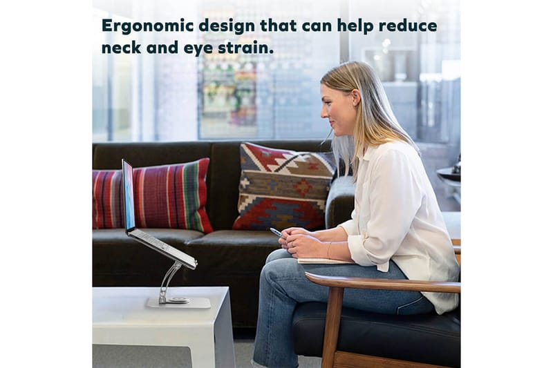 Kannettavan tietokoneen jalusta Desire2 Supreme Dual Pivot Plus Hopea - Hopea - Säilytys - Piensäilytys - Säilytysteline - Kannettavan tietokoneen teline