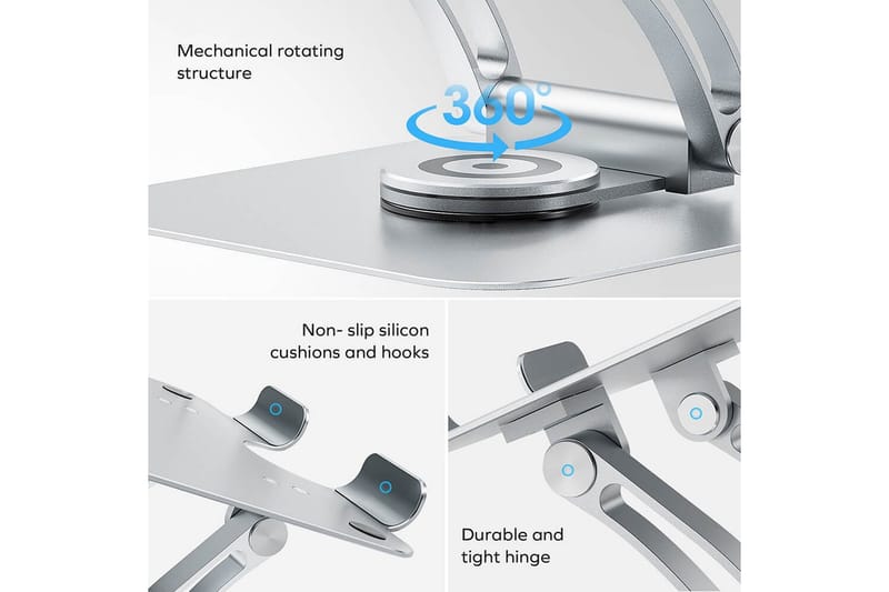 Kannettavan tietokoneen jalusta Desire2 Supreme Dual Pivot Plus Hopea - Hopea - Säilytys - Piensäilytys - Säilytysteline - Kannettavan tietokoneen teline