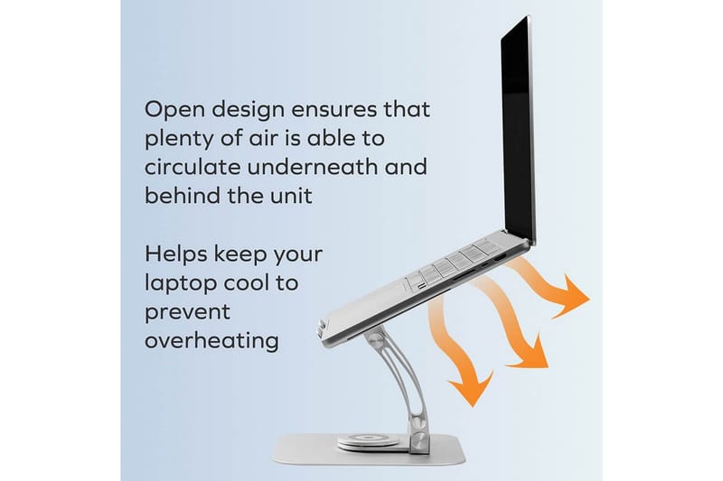 Kannettavan tietokoneen jalusta Desire2 Supreme Dual Pivot Plus Hopea - Hopea - Säilytys - Piensäilytys - Säilytysteline - Kannettavan tietokoneen teline