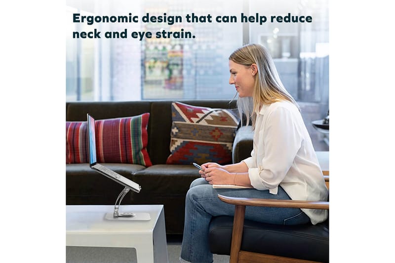 Kannettavan tietokoneen jalusta Desire2 Supreme Dual Pivot Plus Hopea - Hopea - Säilytys - Piensäilytys - Säilytysteline - Kannettavan tietokoneen teline