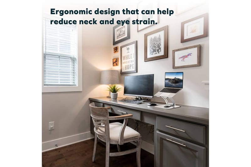 Kannettavan tietokoneen jalusta Desire2 Supreme Dual Pivot Plus Hopea - Hopea - Säilytys - Piensäilytys - Säilytysteline - Kannettavan tietokoneen teline