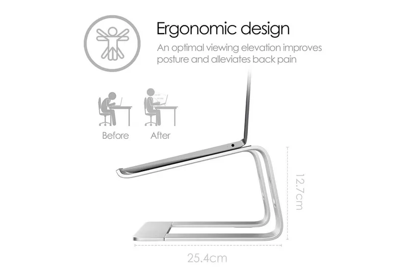 Kannettavan tietokoneen jalusta Desire2 Supreme Pro Alumiini Hopea - Hopea - Säilytys - Piensäilytys - Säilytysteline - Kannettavan tietokoneen teline