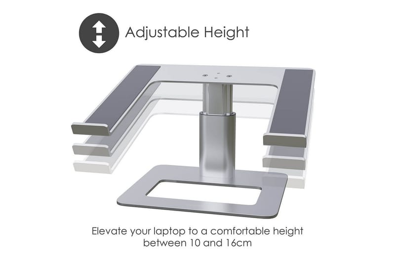 Kannettavan tietokoneen jalusta Desire2 Pystysuoraan Säädettävä - Hopea - Säilytys - Piensäilytys - Säilytysteline - Kannettavan tietokoneen teline