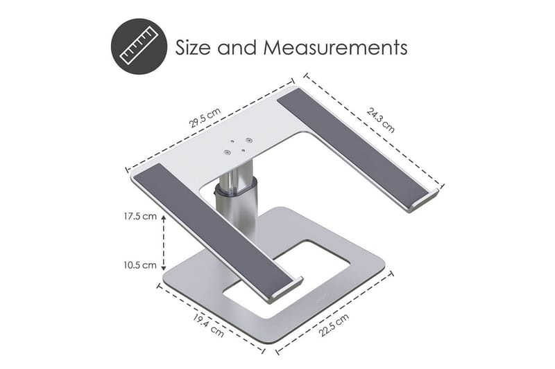 Kannettavan tietokoneen jalusta Desire2 Pystysuoraan Säädettävä - Hopea - Säilytys - Piensäilytys - Säilytysteline - Kannettavan tietokoneen teline