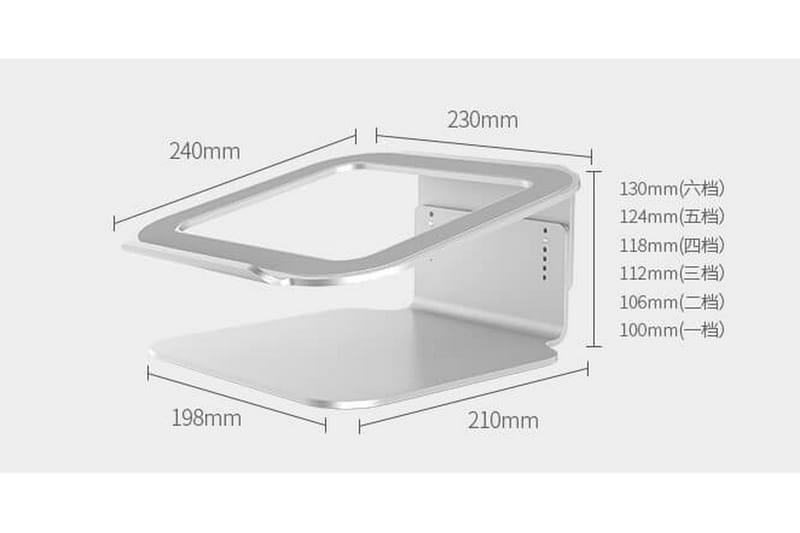 Kannettavan tietokoneen jalusta Desire2 Riser Elevator Säädettävä Universaali Hopea - Hopea - Säilytys - Piensäilytys - Säilytysteline - Kannettavan tietokoneen teline