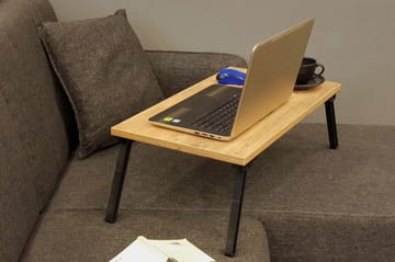 Läppäripöytä Sherolyn 25 cm - Puu/Luonnonväri/Musta - Säilytys - Piensäilytys - Säilytysteline - Kannettavan tietokoneen teline