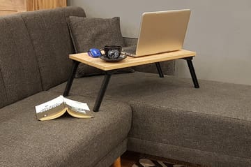 Läppäripöytä Sherolyn 25 cm - Puu/Luonnonväri/Musta - Säilytys - Piensäilytys - Säilytysteline - Kannettavan tietokoneen teline